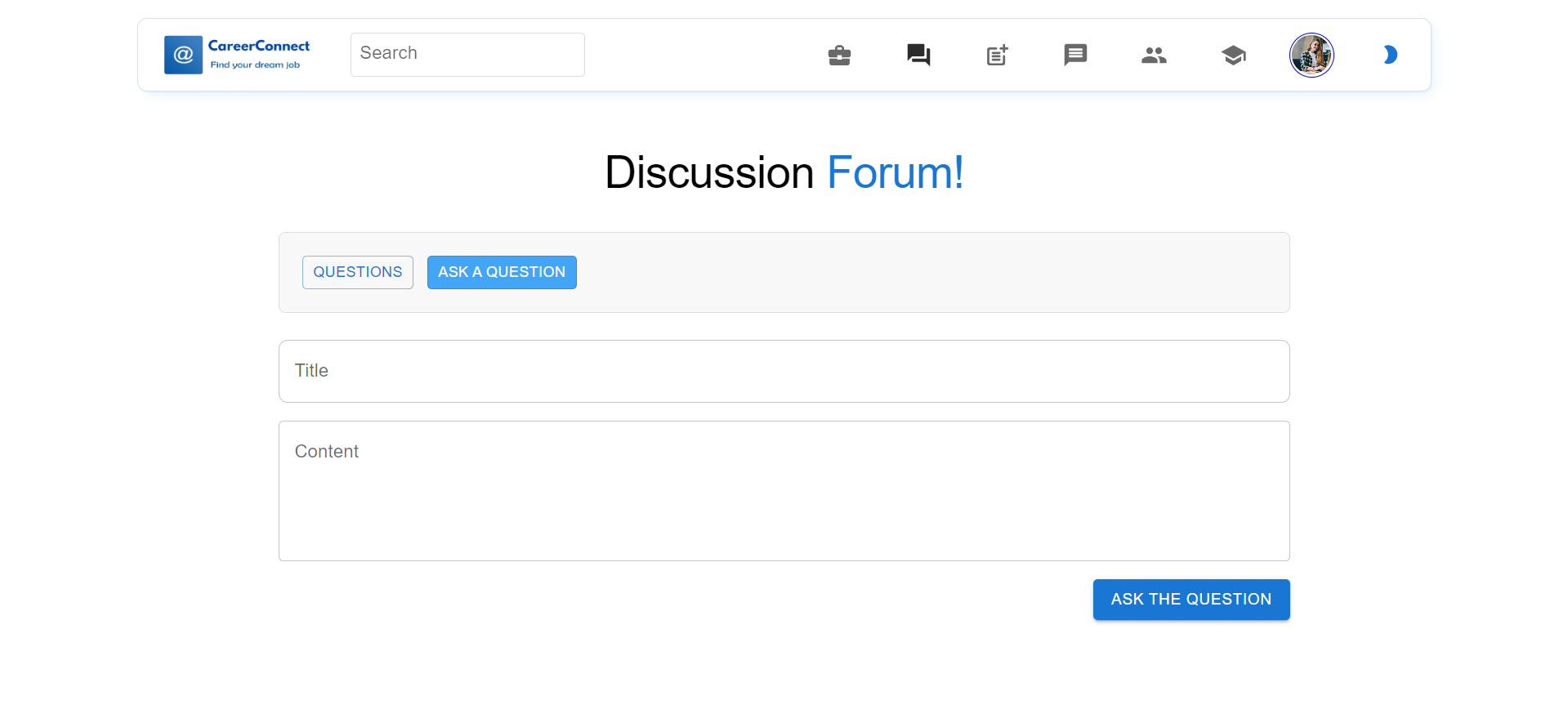 Career Connect — forum posting