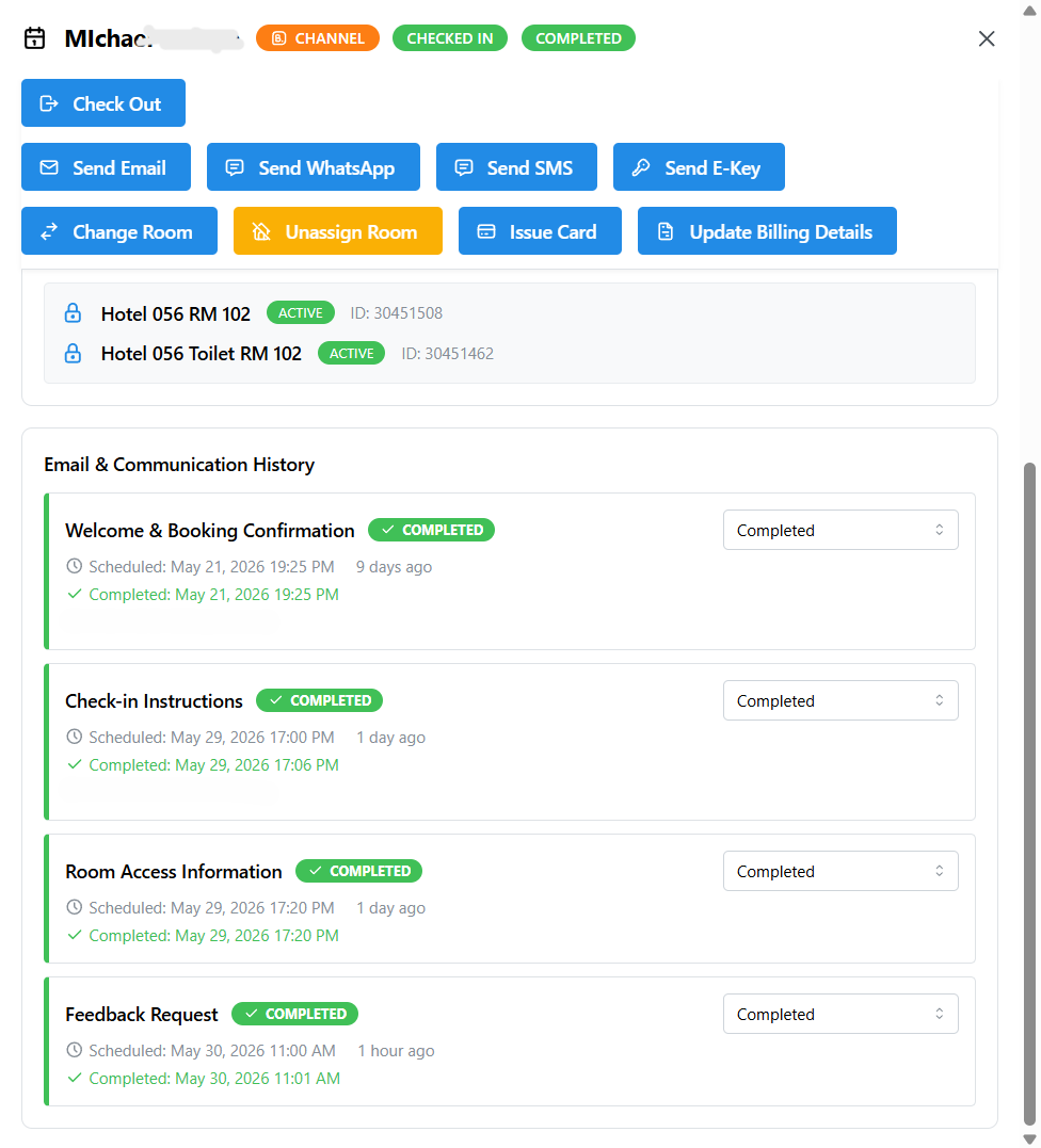 Crito Smart PMS — automated guest emails