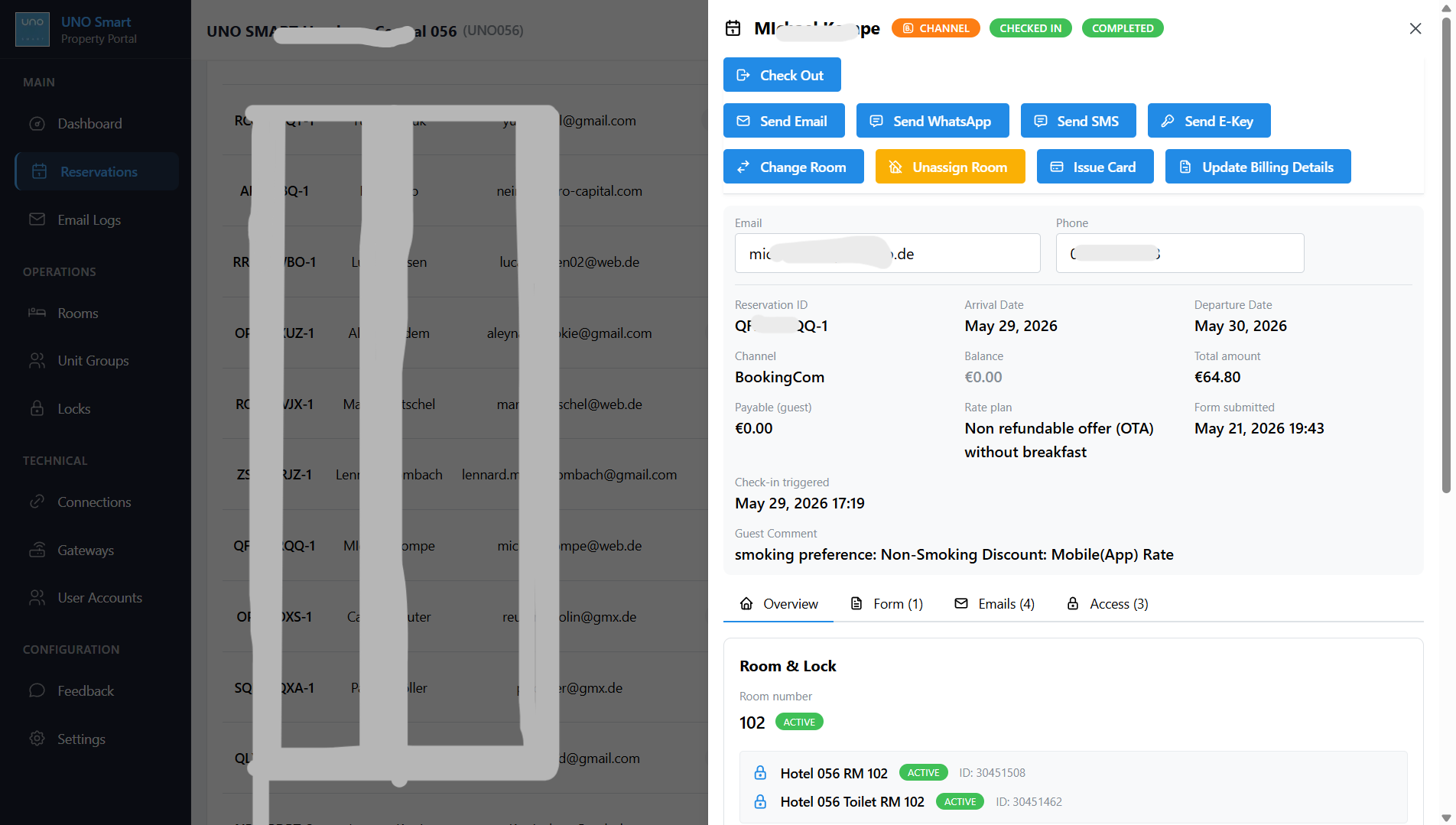Crito Smart PMS — reservation detail