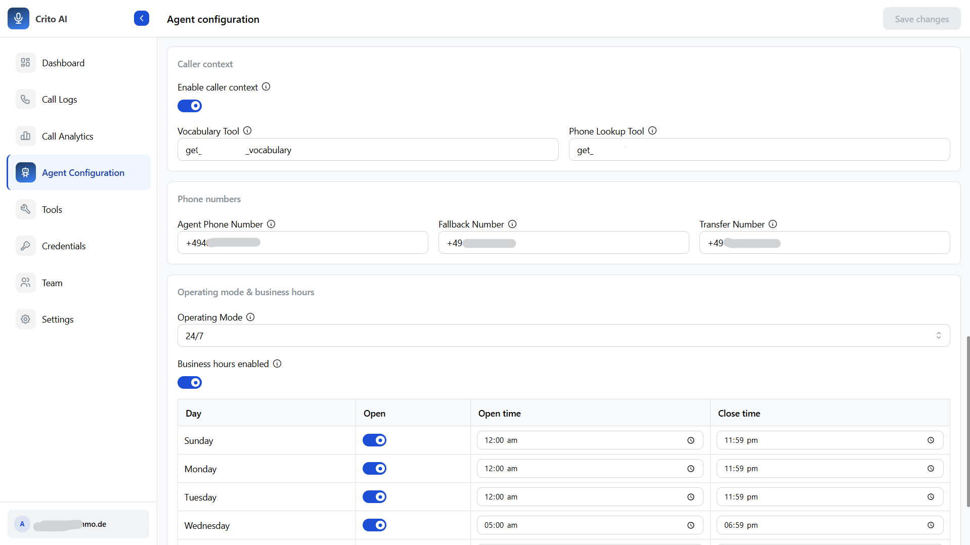 Crito Voice AI — agent configuration