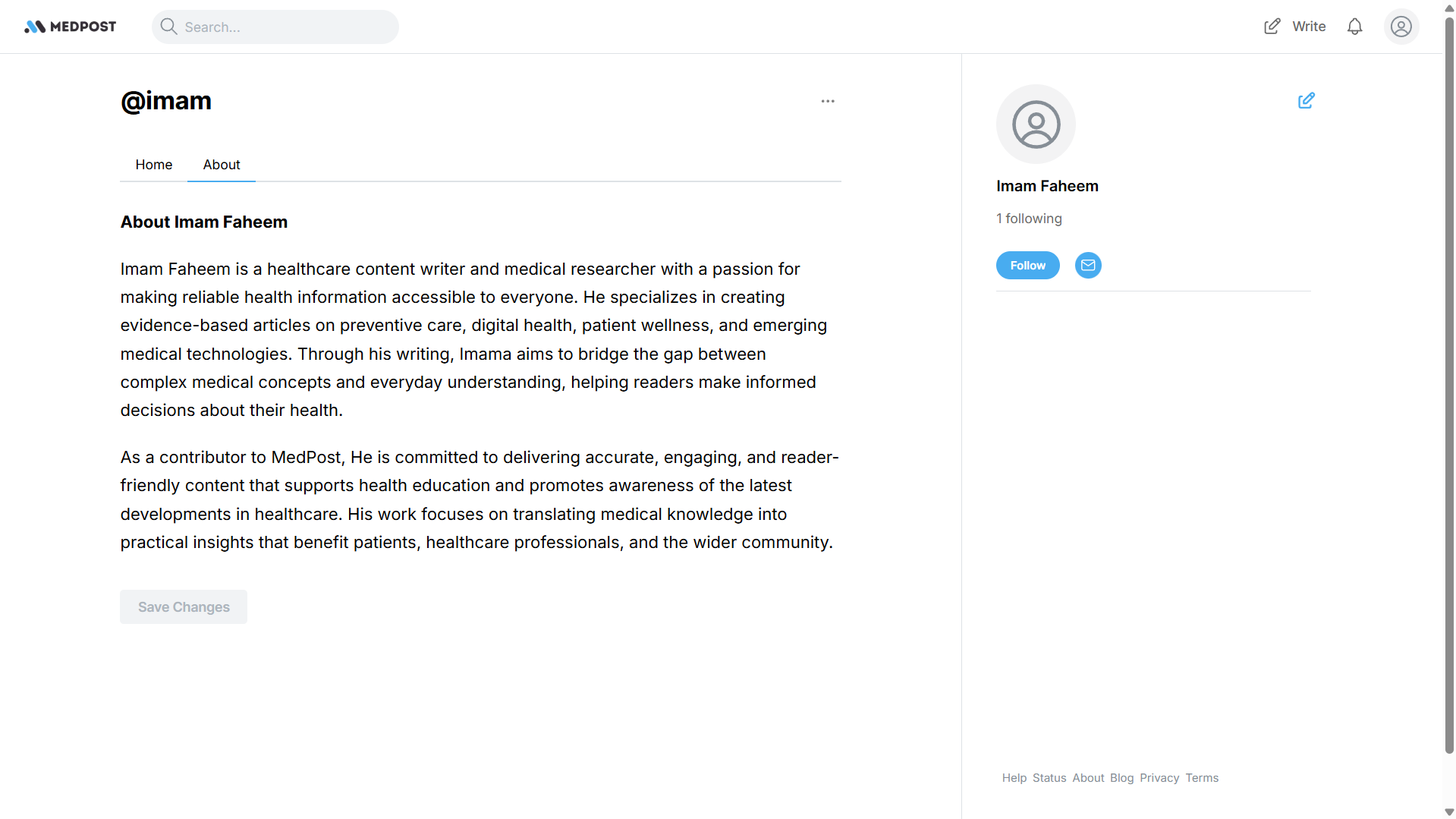 Medpost — about section