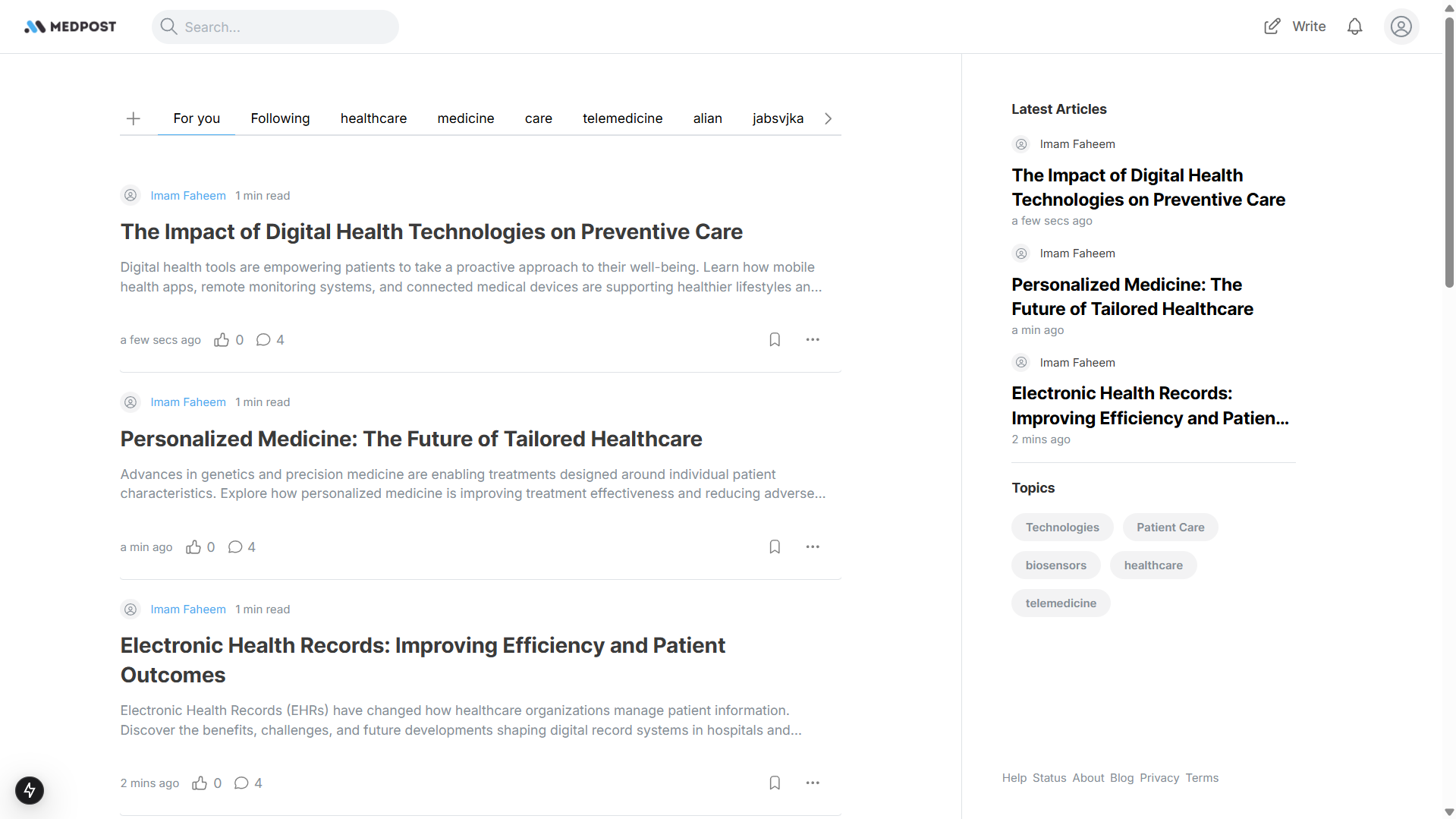 Medpost — home page